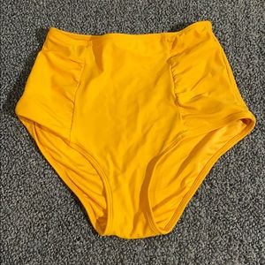 Mustard yellow highs rise bikini bottoms